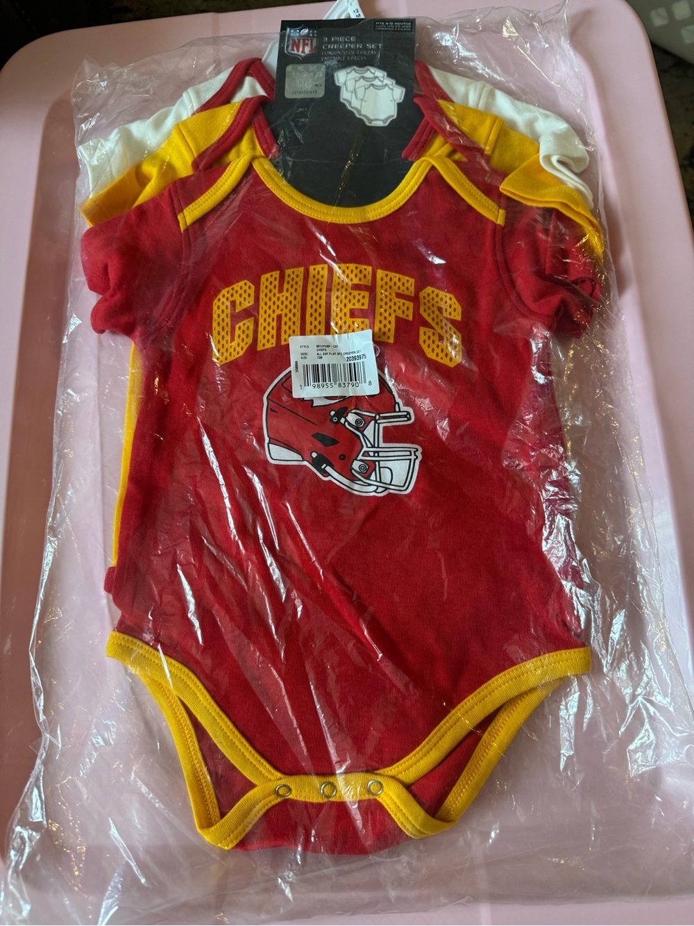 NFL Kansas City Chiefs Red and Yellow Infant One-Piece Bodysuit